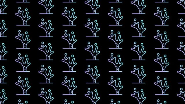 Coral Black Animated Loop Background 4K