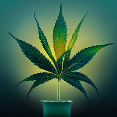 Cannabis cones. Beautiful illustration of marijuana