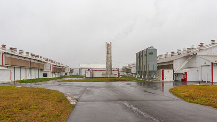 Exterior view of big poultry farm.