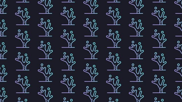 Coral Dark Blue Animated Loop Background 4K