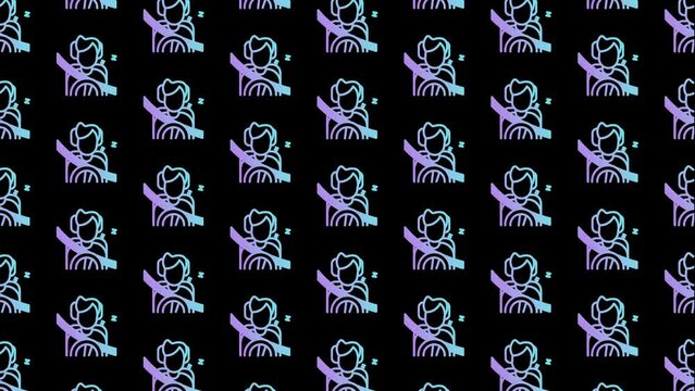 Driving Person Sleepy Black Animated Loop Background 4K
