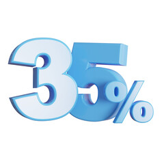 3d render 35 percent off discount sale promotion label