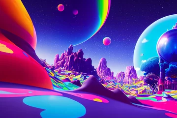 Rolgordijnen psychedelic fortnite world © Ali Areba