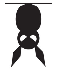 graphic design of hanging black bat. can be used for products or content on halloween