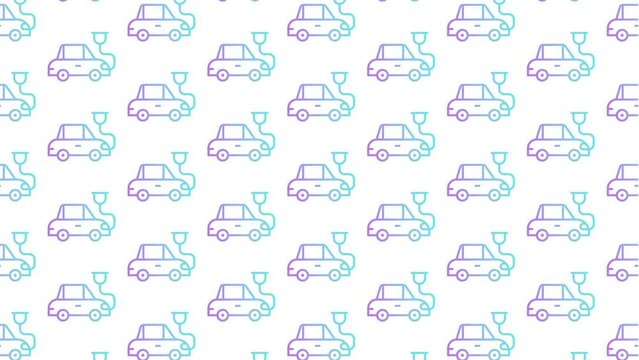 Electric Car White Animated Loop Background 4K