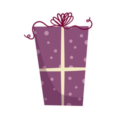 Christmas gift present surprise isolated. Package for surprise christmas festive. Xmas box. Cartoon flat vector illustration.