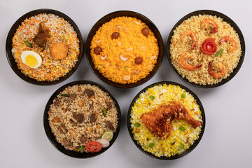 Kachchi Biriyani, chicken biriyani, prawn biriyani, Dhaka style biriyani, plain polau cooked by...