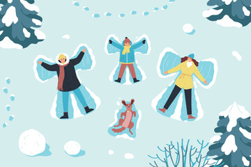 Winter Holiday Flat Background