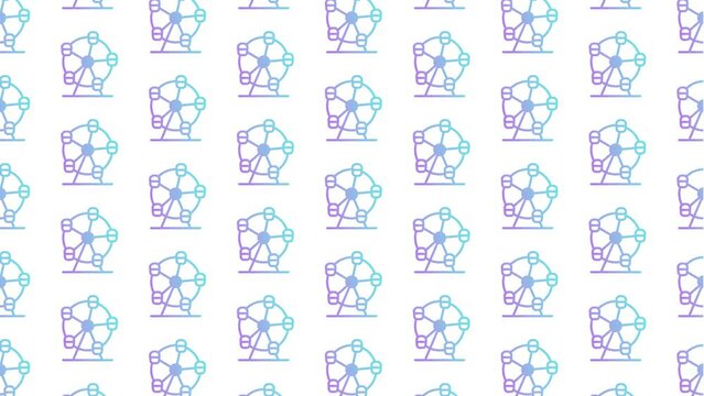 Ferris Wheel White Animated Loop Background 4K