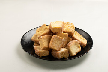 toast, rusk toast, backed bun isolated on white foe pack design