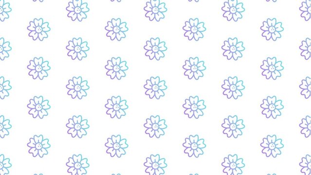 Flower Doodle White Animated Loop Background 4K