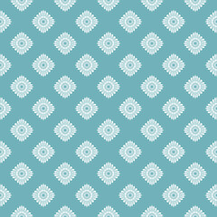 Winter seamless pattern with white snowflakes on blue background. Vector illustration for fabric, textile wallpaper, posters, gift wrapping paper. Christmas vector illustration.