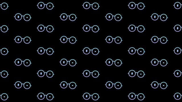 Glasses Eye Blink Black Animated Loop Background 4K
