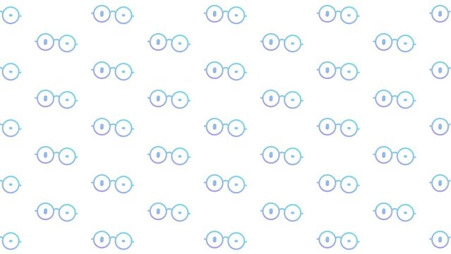Glasses Eye Blink White Animated Loop Background 4K
