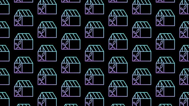 Greenhouse Black Animated Loop Background 4K