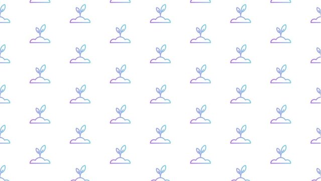 Growing Plant White Animated Loop Background 4K