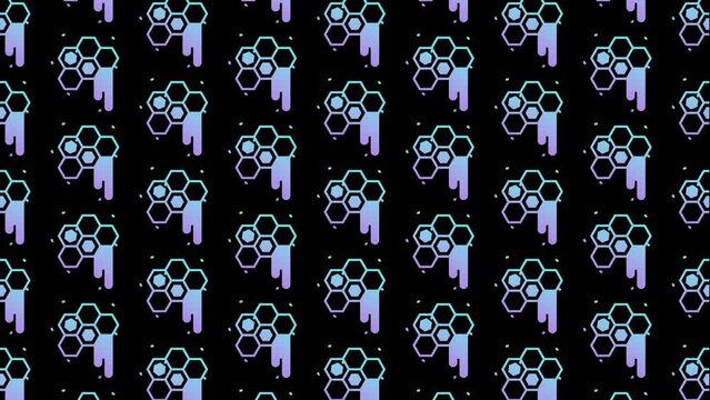 Honeycombs Black Animated Loop Background 4K