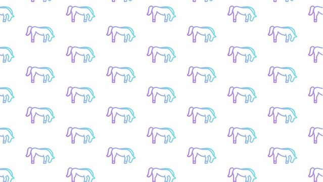 Horse White Animated Loop Background 4K