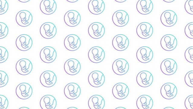 Human Fetus White Animated Loop Background 4K