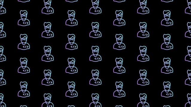 IT Developer Black Animated Loop Background 4K
