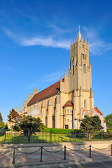 Our Lady of Mount Carmel, a gothic revival church constructed between 1909 and 1912. Imielin, Silesian Voivodeship, Poland.