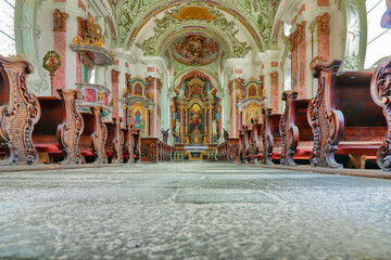 Obraz premium Interior of St Michael's Church in San Candido. South Tyrol, Italy