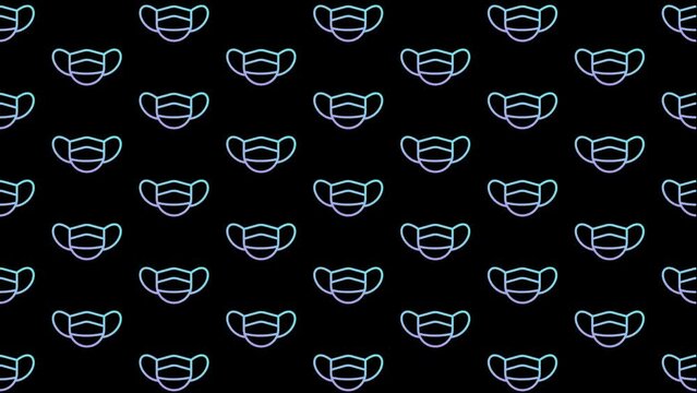 Medical Mask Black Animated Loop Background 4K