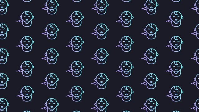 Mom Feeding Baby Dark Blue Animated Loop Background 4K