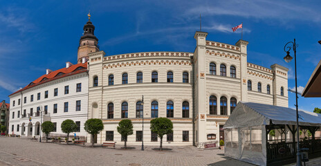 Fototapeta na wymiar Town Hall in Glogow, town in Lower Silesian Voivodeship, Poland.