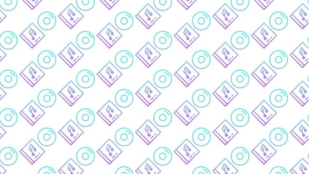 Music Album White Animated Loop Background 4K