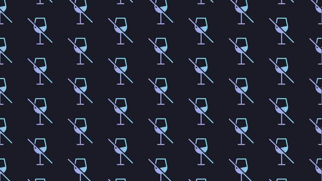 No Alcohol Dark Blue Animated Loop Background 4K