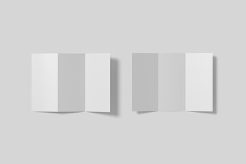 blank A4 trifold brochure top angle view