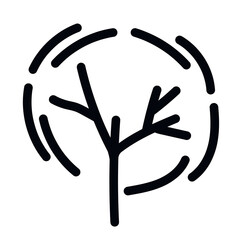 Black and white template tree icon. Vector symbol sign isolated on white background. Trees flat line icons set. Plants, landscape design. Business idea concept