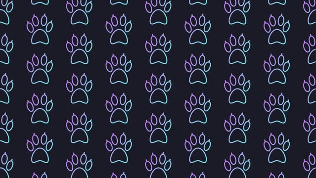 Paws Animal Morph Dark Blue Animated Loop Background 4K