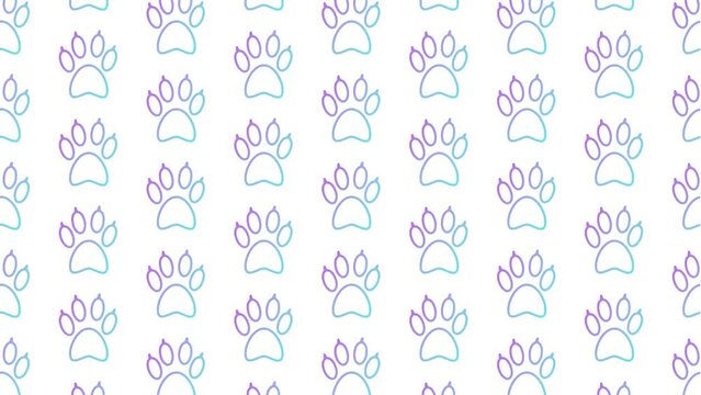 Paws Animal Morph White Animated Loop Background 4K