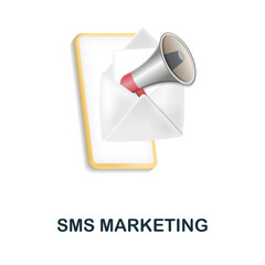 Sms Marketing icon. 3d illustration from digital marketing collection. Creative Sms Marketing 3d icon for web design, templates, infographics and more