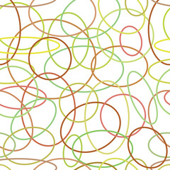 Seamless pattern with colored circles on white background.