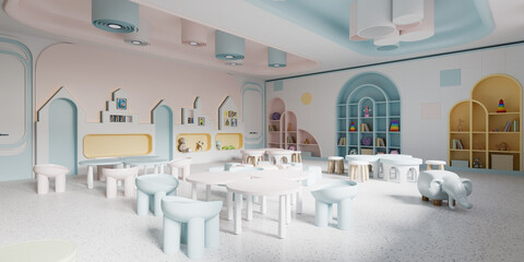 Interior Of A Modern Kindergarten Classroom
