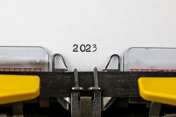 2023 written on an old typewriter	
