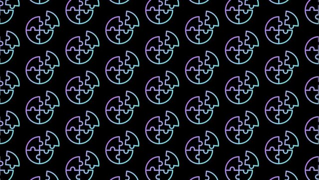 Puzzle Black Animated Loop Background 4K