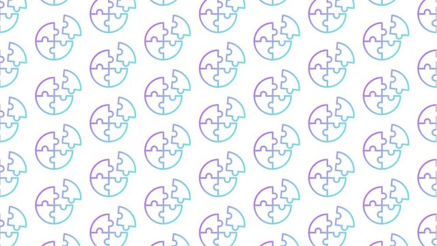 Puzzle White Animated Loop Background 4K