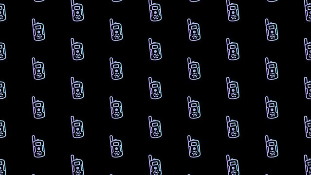Radio Walkie Talkie Black Animated Loop Background 4K
