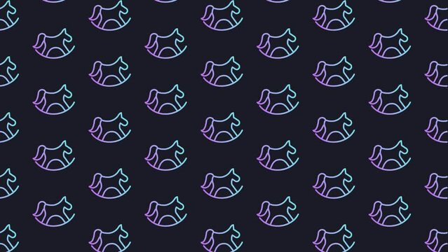 Rocking Horse Dark Blue Animated Loop Background 4K