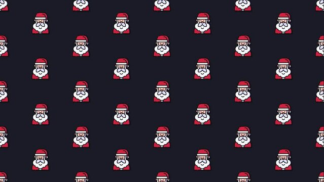Santa Claus Christmas Dark Blue Animated Loop Background 4K