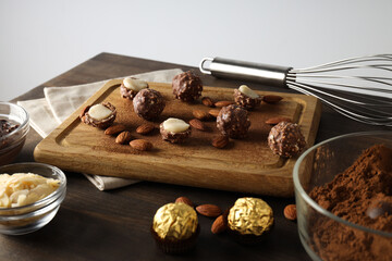 Concept of tasty sweet food, tasty marzipans