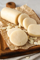 Concept of tasty sweet food, tasty marzipans