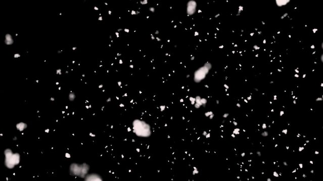  Top view winter Snow, Falling snow animation loop Slow motion