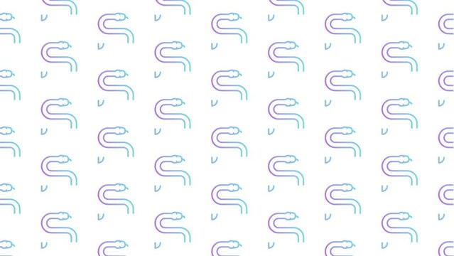 Snake White Animated Loop Background 4K
