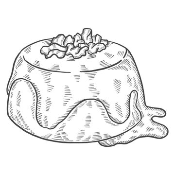 sketchy dessert with walnuts clip art preview