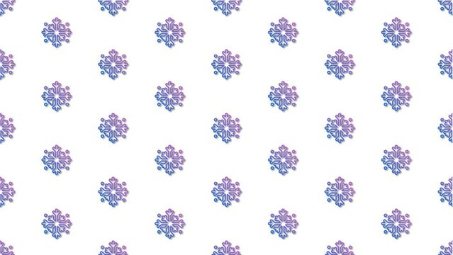 Snowflake Christmas White Animated Loop Background 4K